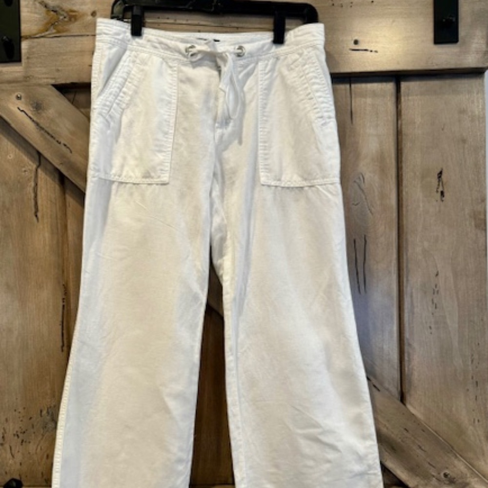 Banana Republic White Linen pant Size 6 Martin fit